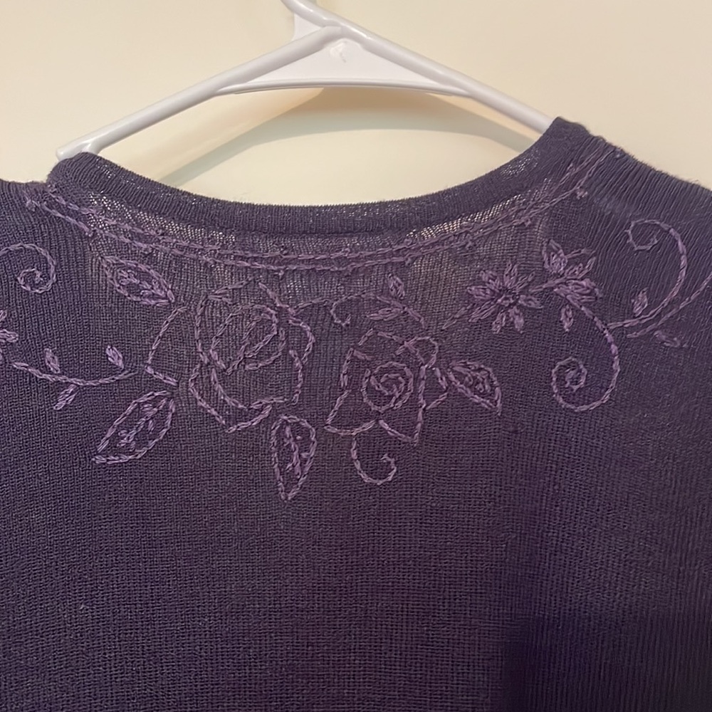 Purple Embroidered Tank Top - Picture 5 of 6